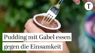Hunderte bei Pudding mit Gabel in Berlin