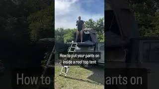How do you put your pants on? RTT : @Roof_Space #overlanding #camping #rooftoptent