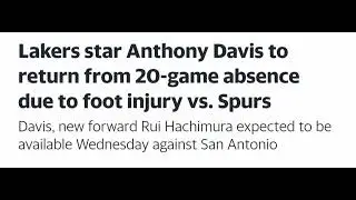 Laker star Anthony Davis return from20 game absence#worldcup #sportsnews #lakerstar#anthonydavis