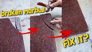 Step by Step of Case of #DiY STONE REPAIR | marble tile repair | stone damage | cracked marble
