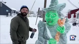 New Jersey artist creates fun, colorful sculptures amid Arctic blast