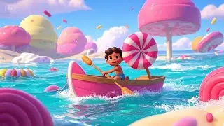Row Row Through the Candy Sea | Sweet Adventure Song for Kids | Educational Kids Songs