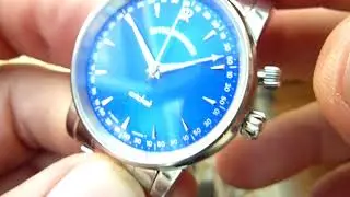 Revue Thommen Cricket 1997 Blue Enamel Dial Wrist Alarm Watch - Armbandwecker