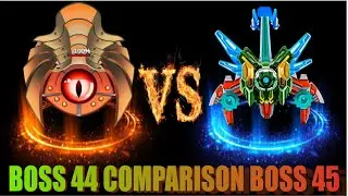 How alien shooter boss 44 vs boss 45 Galaxy Attack comparison mode @WorldBosses