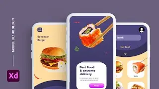 Food App UI Design | UI/UX Design using Adobe XD | UI/UX Animation Design for beginners