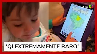 Filho de Gabi Brandt surpreende a web ao ler mapa com apenas 3 anos de idade