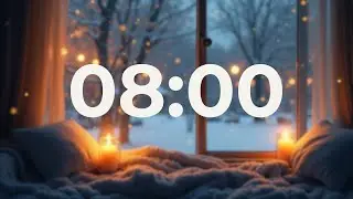 8 Minute Focus Timer (No Music, End Beep) ❄️ Snowy Ambience for Quick Reading