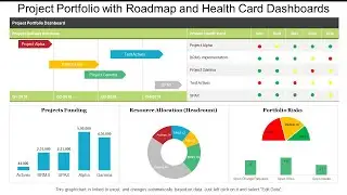 Project Portfolio With Roadmap And Health Card Dashboards