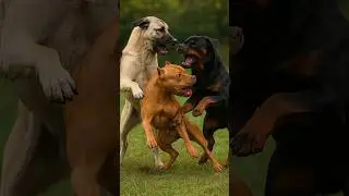 Pitbull vs Rottweiler kangal dog#fight#viral#shortsvideos