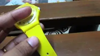 Chinabuye Stylish Silicone Band Quartz Movement Round Plastic Dial Wrist Watch Yellow