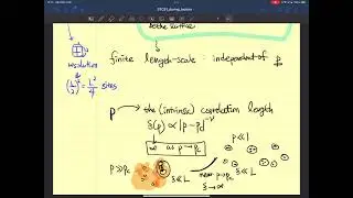 the system size vs the correlation length, in the context of percolation
