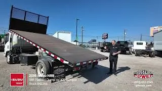 18ft Flatbed Dump Truck w/ ICC Bumper - Used 2016 Isuzu NRR Work Truck - IP Truck - #42246