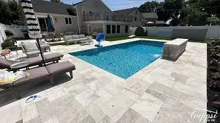 Marble Pavers for Pool Patio and Synthetic Turf&nbsp;Syosset NY