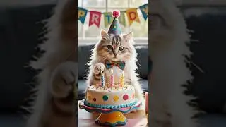 cat birthday video #aicat #viralvideo #birthday #cat #reels #video