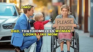 Dad, that homeless woman looks just like Mommy! When the millionaire saw her, he fainted on t