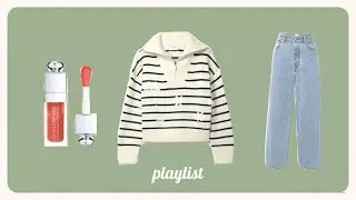 Warm knit & light-wash jeans &mdash; soft pop