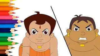Chhota Bheem vs Kalia Drawing for Kids | Funny Cartoon Art