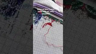 Mini Festive Feline : Stitch a Thread with Me🪡 #crossstitch #flosstube