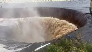 Fontburn Reservoir Giant Plughole In Action!