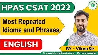 FREE HPAS CSAT MCQ Course | Day - 40 | ENGLISH | Most Expected MCQs
