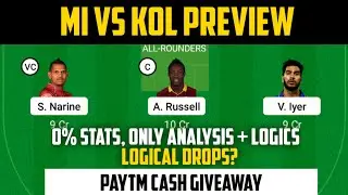 KOL vs MI Dream11 Prediction | KOL vs MI Dream11 Team | KKR vs MI Dream11 | MI vs KKR Dream11