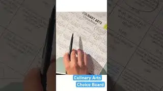 Culinary arts high school choice board for early finishers and sub plans.  www.twinsandteaching.com