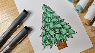 Zendoodle inspired Christmas tree 🎄