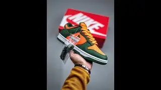 NIKE DUNK LOW &lsquo;MIAMI HURRICANES&rsquo; TEAM DARK GREEN/ORANGE-WHITE FOR SALE