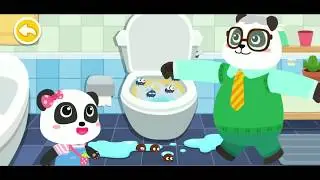 HOUSE CLEANING || TOILET || BABY PANDA || RICH KIDS GAME || UNDER 10