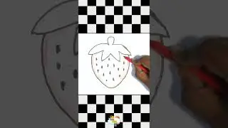 Cute Strawberry 🍓 Drawing for Kids | Easy Fruit Drawing #drawingforkids