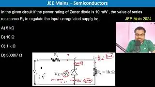 In the given circuit if the power rating of Zener diode is 10 mW , the value of series resistance