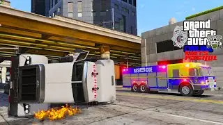 GTA 5 Roleplay #493 Semi Truck CRASH & EXPOLISION - KUFFS FiveM
