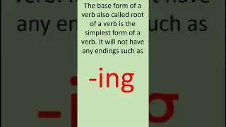 Base Form of the Verb #shorts #fyp