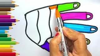 🎨 How to Draw a Colourful Handprint Design | Easy Art Tutorial for Kids 🖐️✨#kids