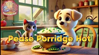 Pease Porridge Hot | Sing Along with Cute Puppy & Kitten | Most Popular English Nursery Rhymes