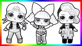 LOL Surprise Dolls Coloring Book Page for Kids How to draw Diva Rocker MC.Swag LOL Surprise GLEECLUB
