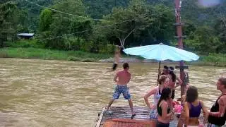 crazy!! tubing in Vang Vieng Laos Backpackers In Laos