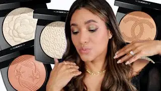 CHANEL LES SYMBOLES DE CHANEL HIGHLIGHTER | SWATCHES AND COMPARISONS | Warm Gold and Precious Coral