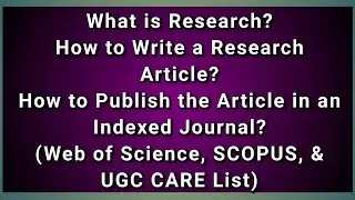 What is Research | How to Write a Research Paper | How to Publish a research paper | Milton Joe