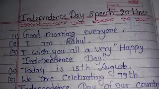 20 lines on Independence Day/Independence Day 20 lines Essay Writing -Learn/स्वतंत्रता दिवस 15august