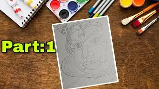 Kathakali Face Drawing,painting and Coloring  for kids and Toddlers | basic picture Drawing
