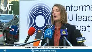 Roberta Metsola Arrives at EU Leaders' Retreat | Brussels |