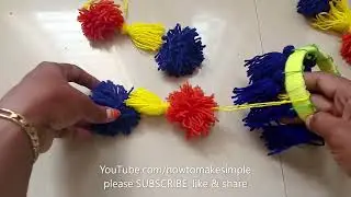 how to make simple waste wool wall decor ideas | DIY Pom Poms & Tassels craft | H2MS home decoration