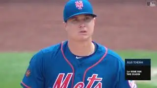 Primer home run de Julio Teher&aacute;n en Grandes ligas