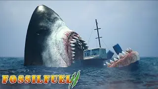 We Must FIGHT The MEGALODON TO ESCAPE !! | Fossil Fuel 2 [Part 4]