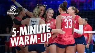 5-MINUTE Volleyball Tournament WARM-UP | Aaron Brock & Olympian Jeff Jendryk