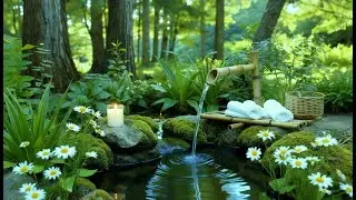 Deep Sleep Piano Ambience with Bamboo Spa Ambience | Healing Night and Emotional Relief