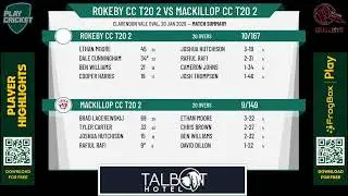 Rokeby CC T20 2 v MacKillop CC T20 2
