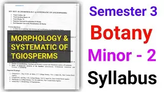 Botany Minor 2 Syllabus Semester 3 skmu |