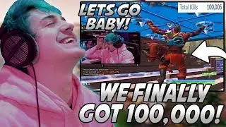 Ninja FREAKS OUT After FINALLY Reaching 100,000 Kills On Fortnite! *#2 In The WORLD*